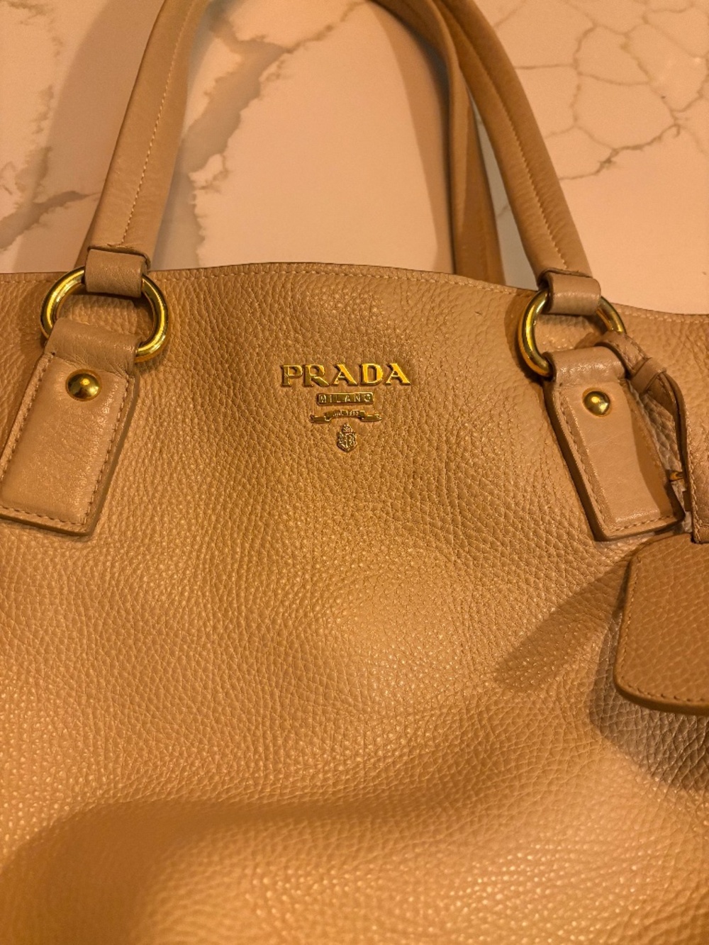 Prada Vitello Daino Large Side-Zip Shopper Tote